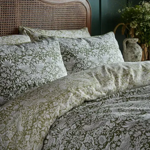 Duvet Cover Set with Pillowcase - Olive, Cotton