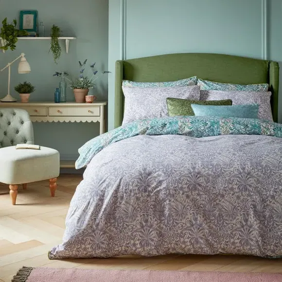Duvet Cover Set with Pillowcase - Teal, Cotton