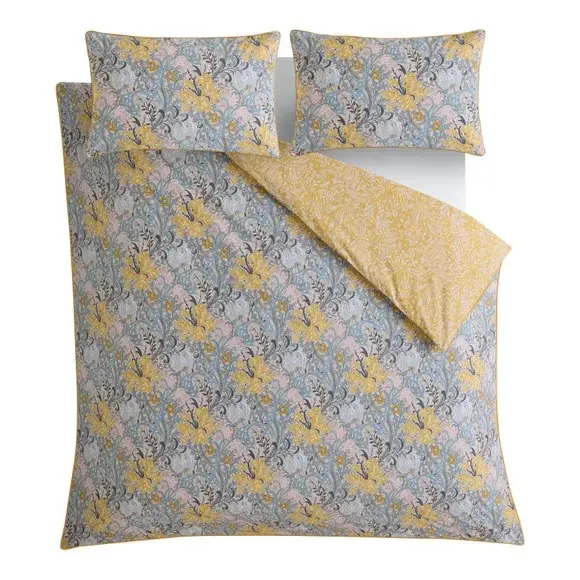 Duvet Cover Set with Pillowcase - Yellow, Cotton