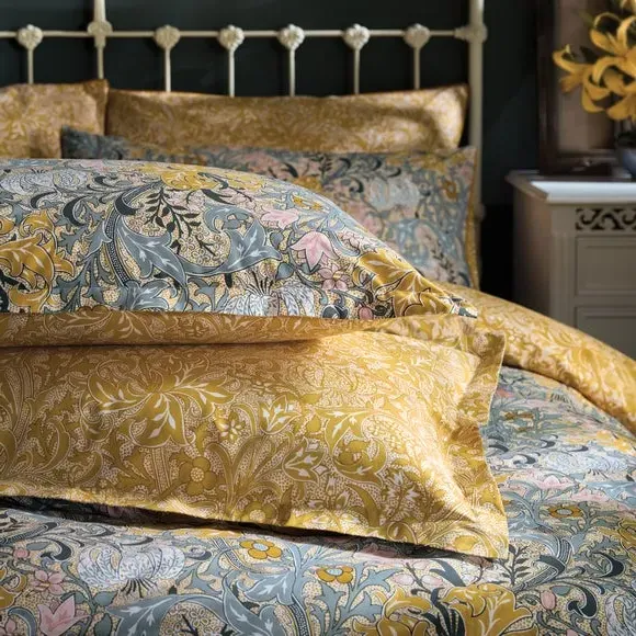 Duvet Cover Set with Pillowcase - Yellow, Cotton