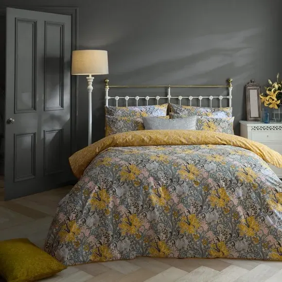 Duvet Cover Set with Pillowcase - Yellow, Cotton image