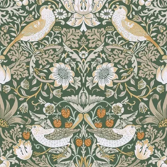 Floral Wallpaper Paste-the-Wall - Moss Green