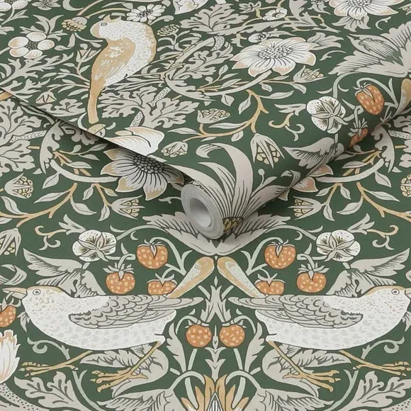 Floral Wallpaper Paste-the-Wall - Moss Green
