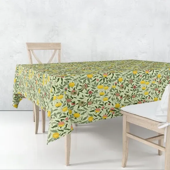 Fruit Pattern Tablecloth - Multicolor, Cotton