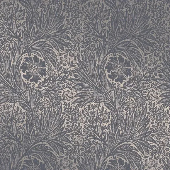 Marigold Floral Wallpaper - Blue Grey, Paper