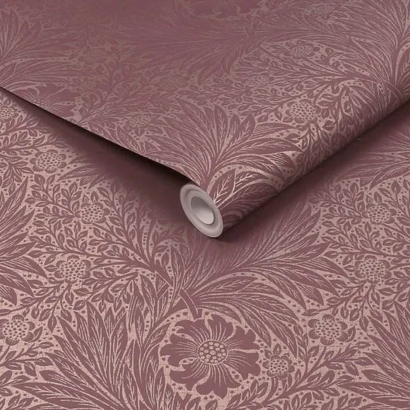 Marigold Floral Wallpaper - Purple, Paper