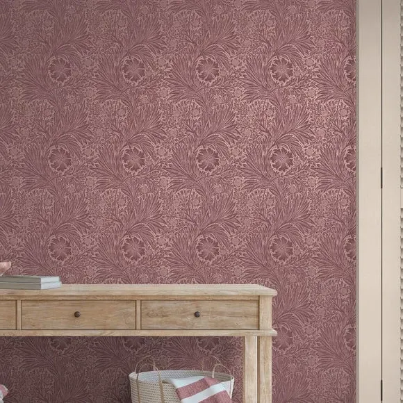 Marigold Floral Wallpaper - Purple, Paper