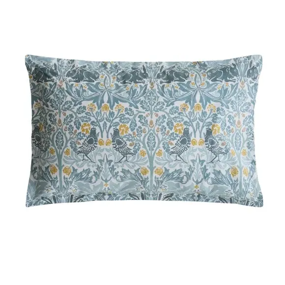 Oxford Pillowcase with Button Fastening - Blue, Cotton image