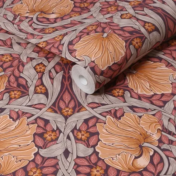 Pimpernel Floral Wallpaper - Plum