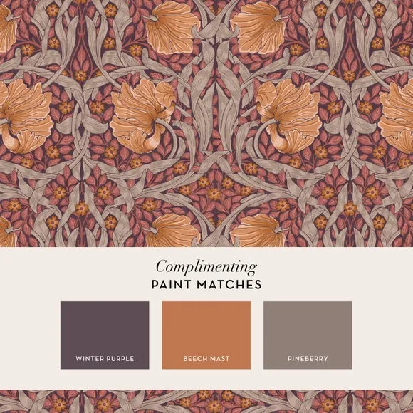 Pimpernel Floral Wallpaper - Plum