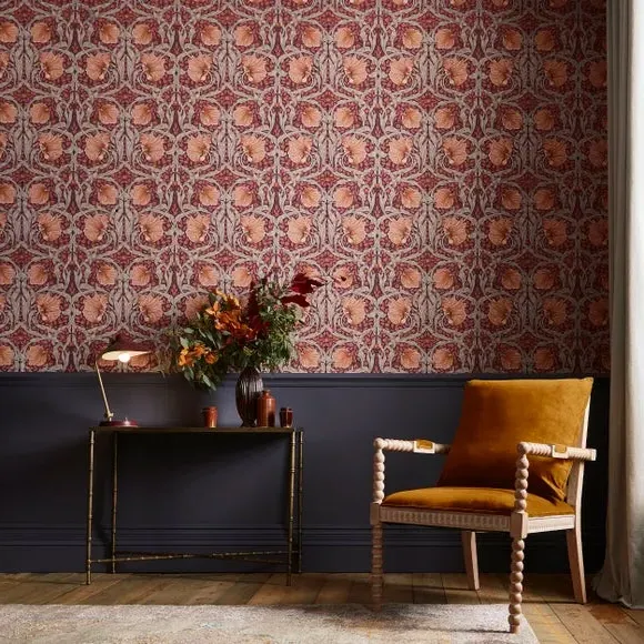 Pimpernel Floral Wallpaper - Plum
