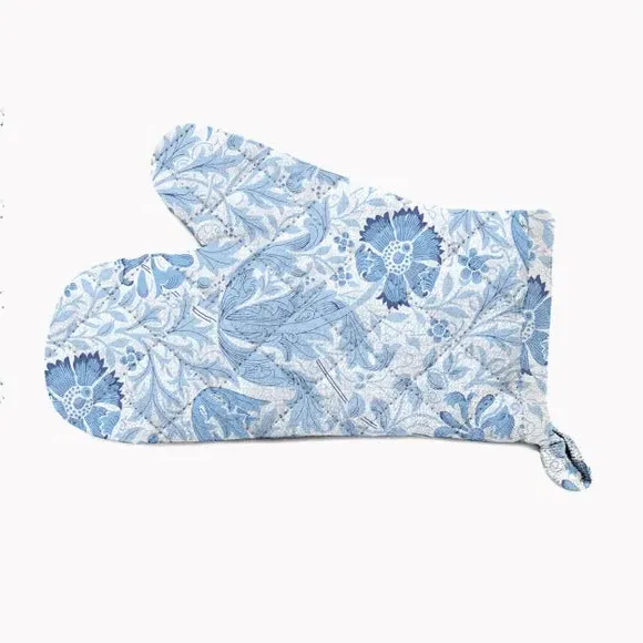 Quilted Oven Mitt Floral Print - Blue, Cotton image