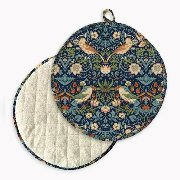 Range Cooker Pad with Floral Design - Navy