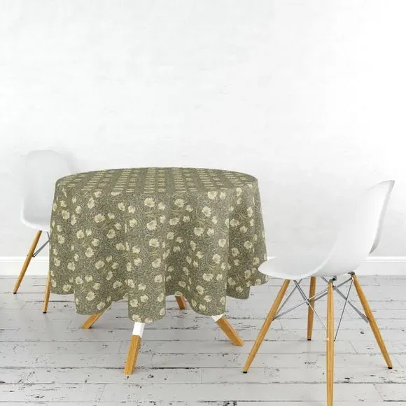 Round Tablecloth Floral Pattern - Multicolor, Cotton image