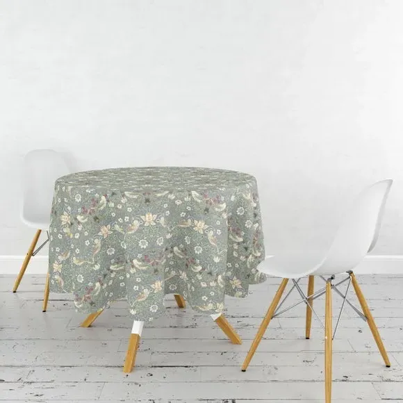 Round Tablecloth with Coating - Blue, Cotton image