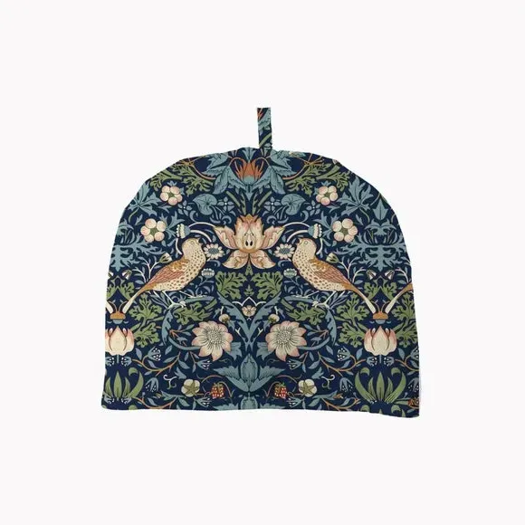 Standard Tea Cosy with Floral Design - Navy
