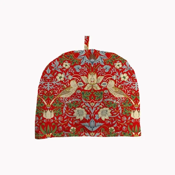 Standard Tea Cosy with Floral Design - Red