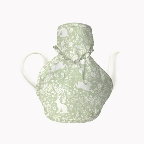 Victorian Tea Cosy with Forest Design - Green
