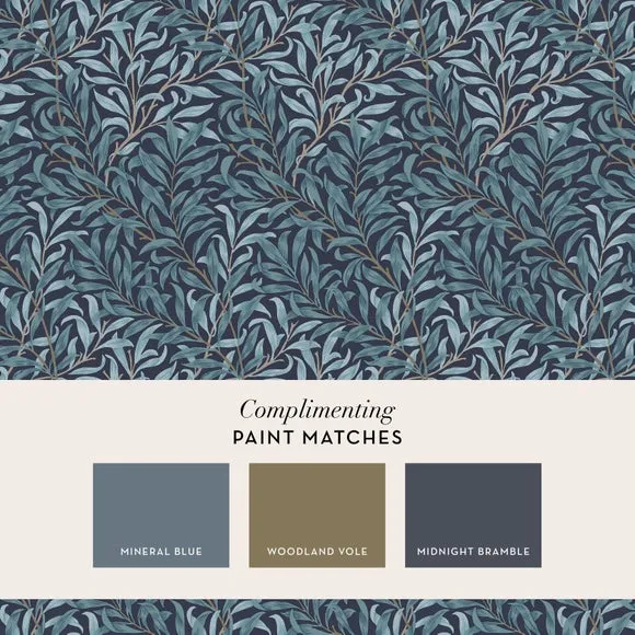 Willow Bough Botanical Wallpaper - Deep Blue
