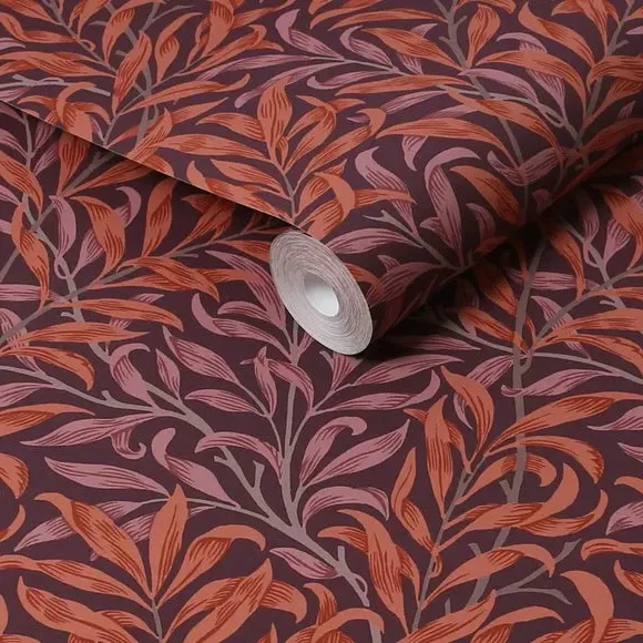 Willow Bough Botanical Wallpaper - Plum