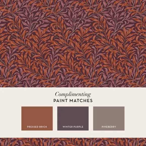 Willow Bough Botanical Wallpaper - Plum