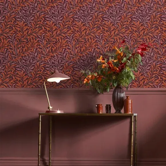 Willow Bough Botanical Wallpaper - Plum