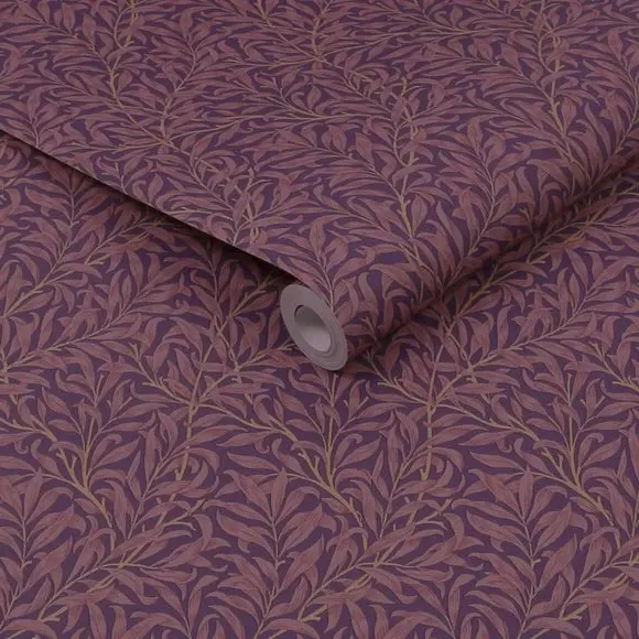 Willow Bough Ditsy Wallpaper - Mulberry