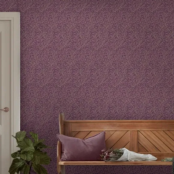 Willow Bough Ditsy Wallpaper - Mulberry