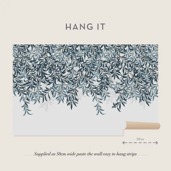 Willow Bough Wall Mural - Blue