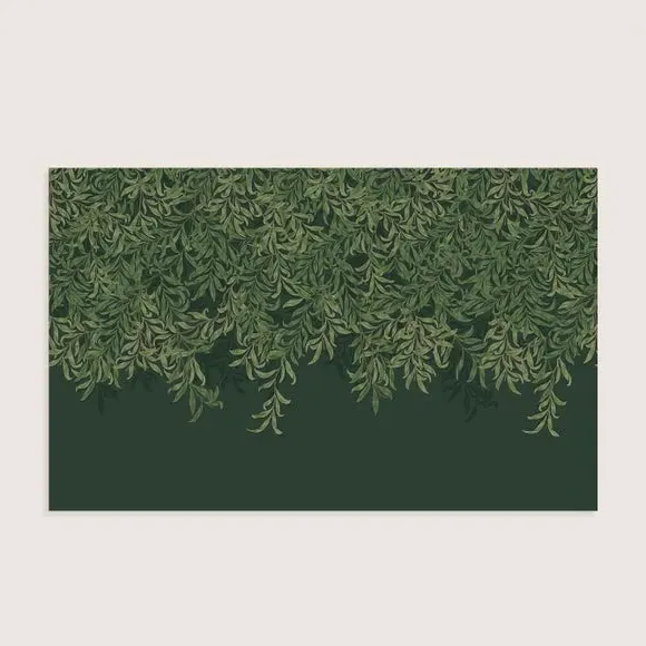 Willow Bough Wall Mural - Dark Green