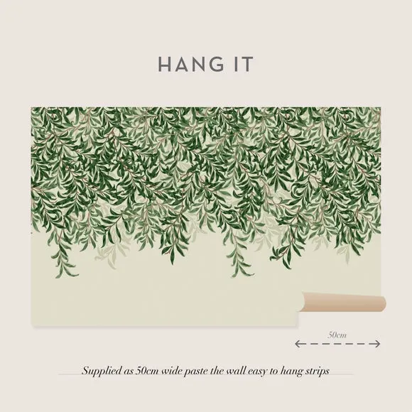 Willow Bough Wall Mural - Green