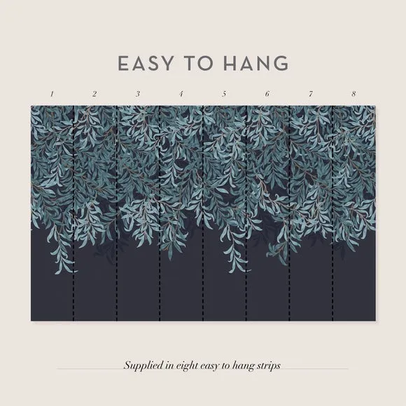 Willow Bough Wall Mural - Navy