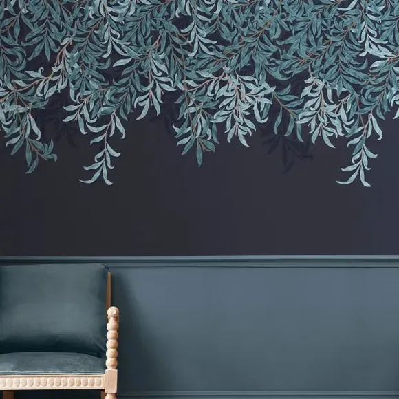 Willow Bough Wall Mural - Navy