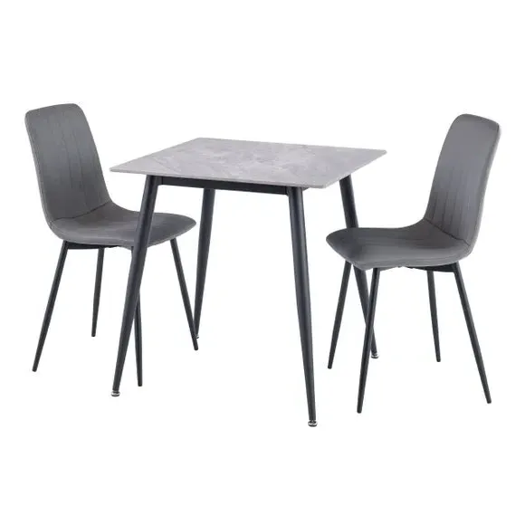 2-Seater Square Dining Table - Grey, Stone