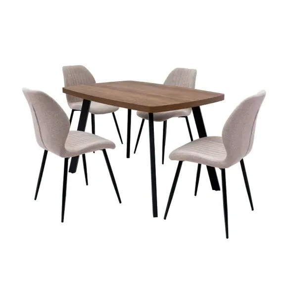 4-Seater Dining Table - Dark Oak, Melamine