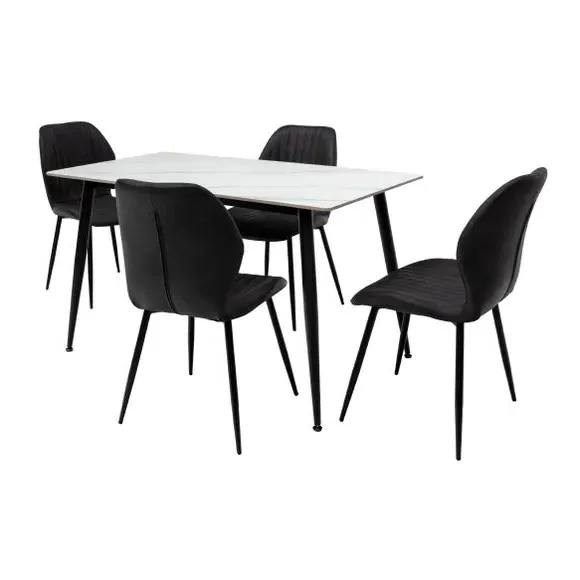 4-Seater Dining Table - Off-White, Sintered Stone