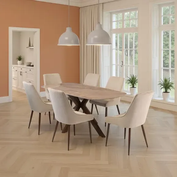 6-Seater Dining Table - Green, Sintered Stone