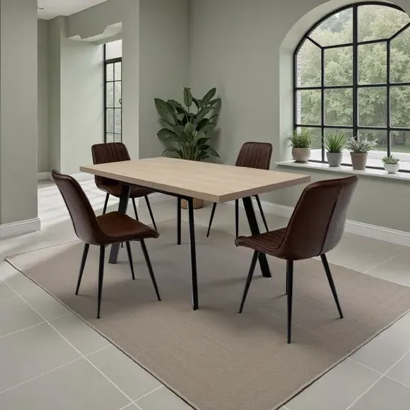 Extendable Dining Table - Light Oak, Melamine image