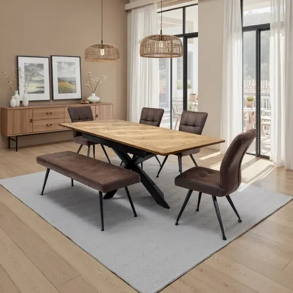 Extendable Dining Table - Medium Oak, Veneer image