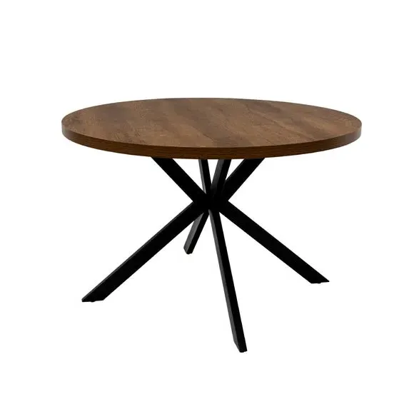 Round 4-Seater Dining Table - Dark Oak, Melamine