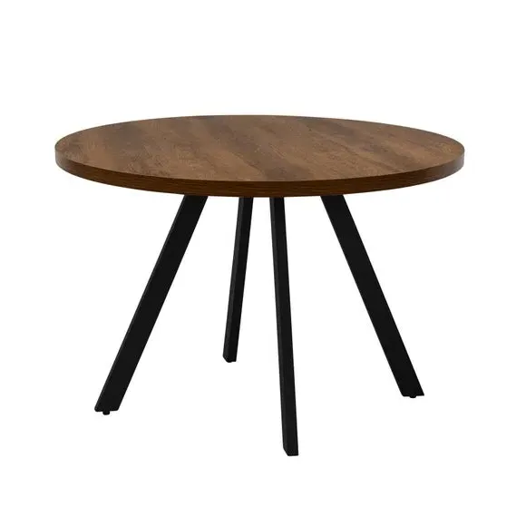 Round 4-Seater Dining Table - Dark Oak, Melamine