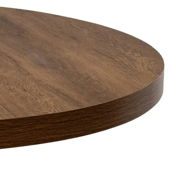 Round 4-Seater Dining Table - Dark Oak, Melamine