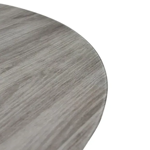 Round 4-Seater Dining Table - Grey, Melamine