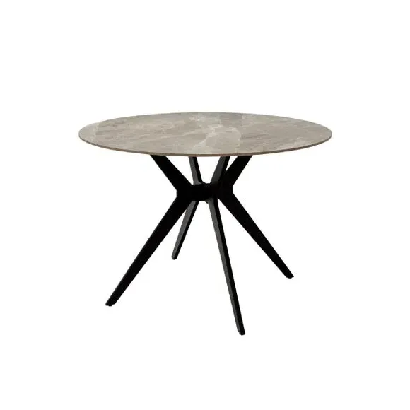 Round 4-Seater Dining Table - Grey, Sintered Stone