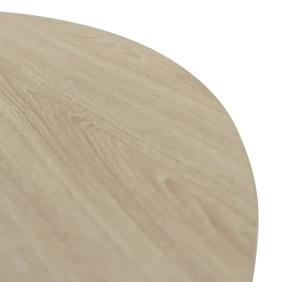 Round 4-Seater Dining Table - Light Oak, Veneer