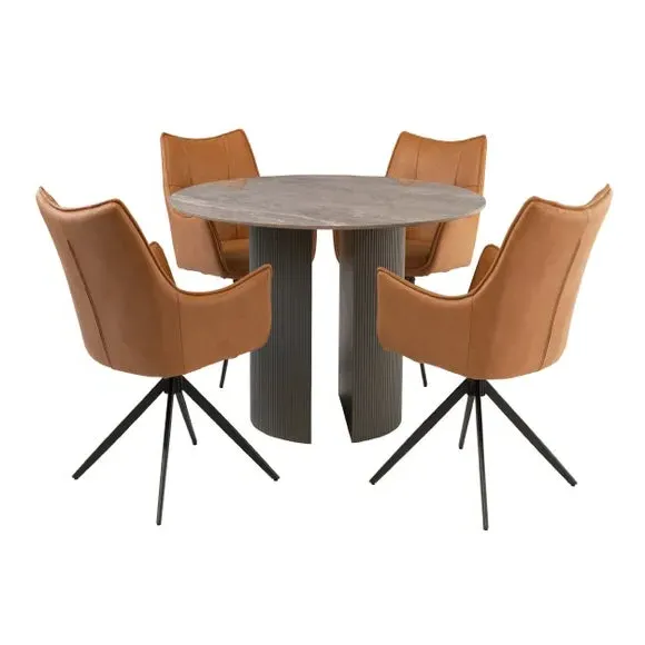 Round 4-Seater Dining Table - Marble, Stone
