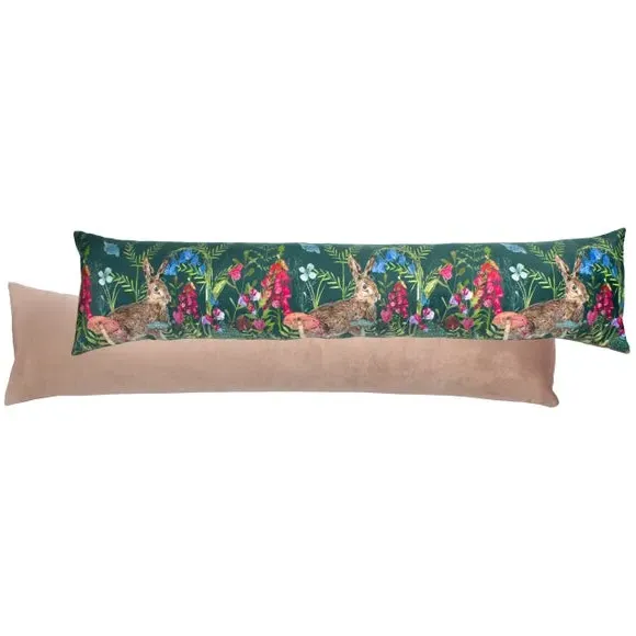 Draught Excluder with Hare Print - Multicolor, Velvet