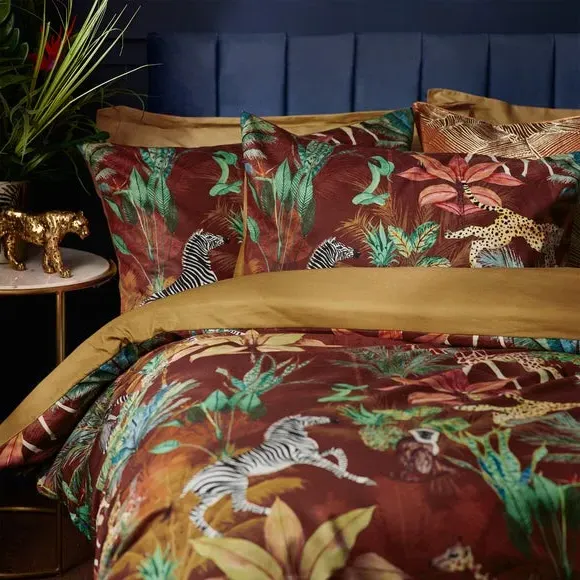 Duvet Cover & Pillowcase Set - Rust, Velvet