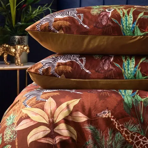 Duvet Cover & Pillowcase Set - Rust, Velvet