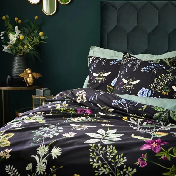 Duvet Cover Set with Pillowcase - Black, Velvet